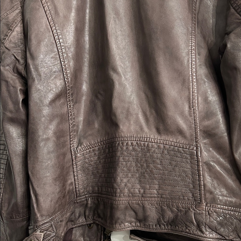 Free People Dark Brown Leather Jacket - Picture 3 of 7